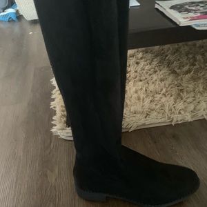Black suede boots